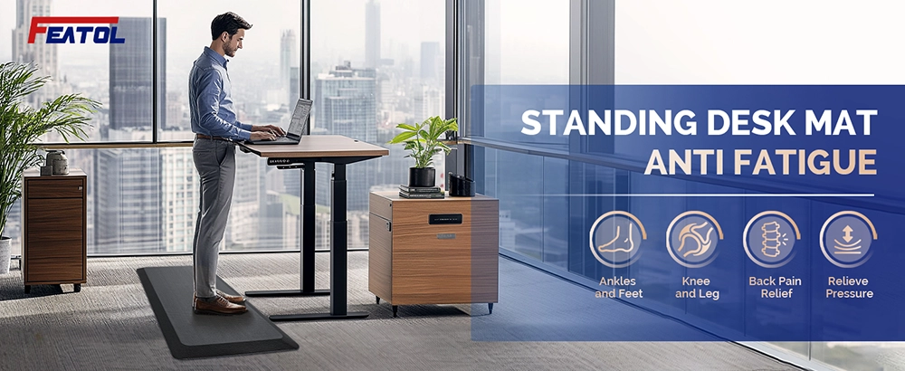 standing desk mat anti fatigue relieves foot knee and back pain