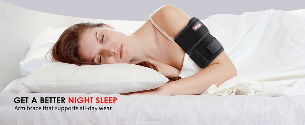 breathable upper arm brace for all day wear improves sleep black