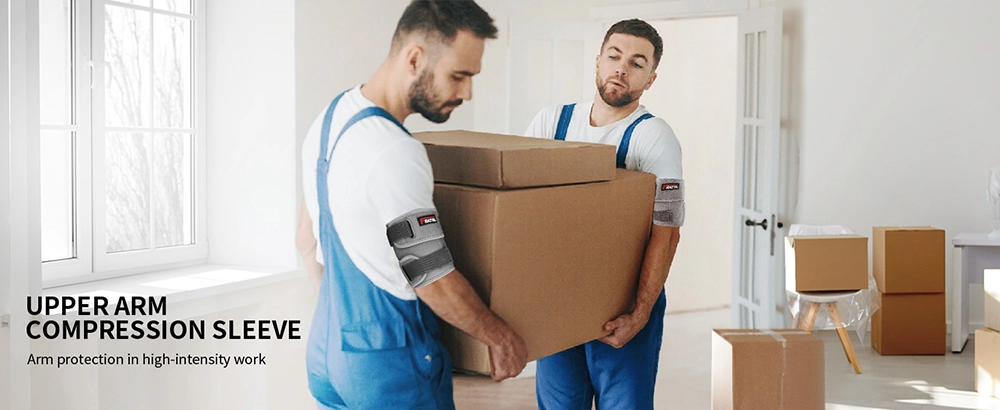 upper arm compression sleeve for men protection in high intensity work gray