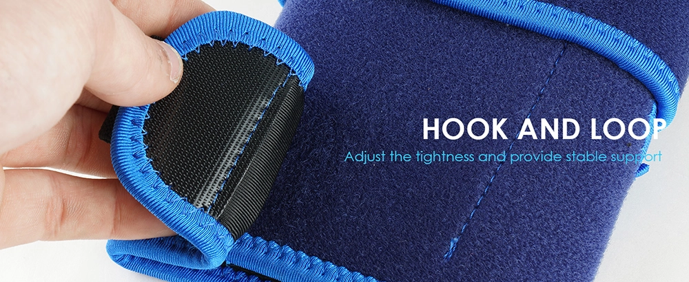 upper arm compression sleeve with strong hook and loop stable support blue