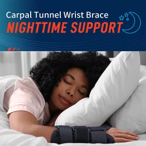 Carpal tunnel wrist brace nighttime support for sleeping – black