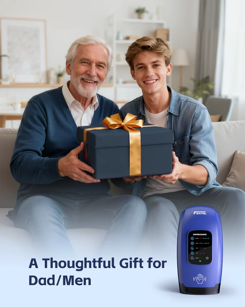 FEATOL hand massager gift idea for women or mom, with pain relief message