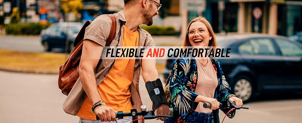 Flexible and comfortable wrist support brace for daily use – black