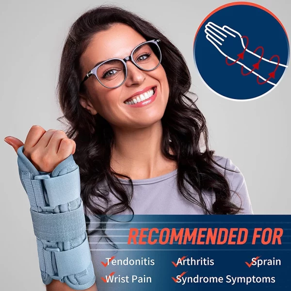 carpal tunnel wrist brace night support 2 pack gray recommended for tendonitis arthritis sprain