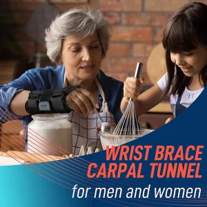 Wrist brace for carpal tunnel for men and women during daily activities – black