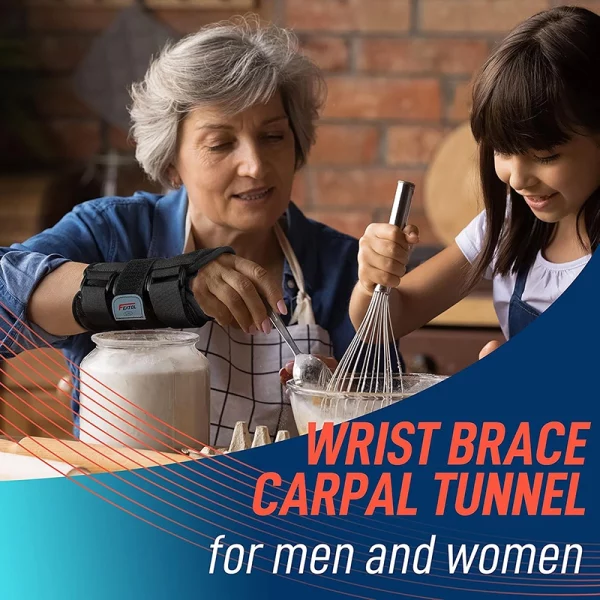 Wrist brace for carpal tunnel for men and women during daily activities – black