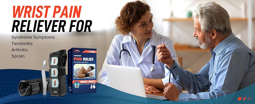 2-pack wrist brace for carpal tunnel relief for tendonitis, arthritis, sprain – black