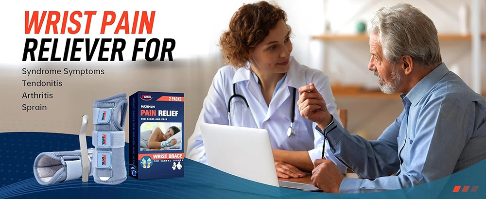 2 pack wrist brace for carpal tunnel relief gray wrist pain reliever for tendonitis arthritis sprain